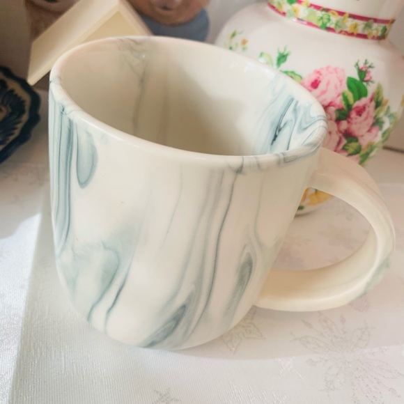 World Market Marble Stoneware Look Ceramic Set of Cafe Mugs - Picture 8 of 15